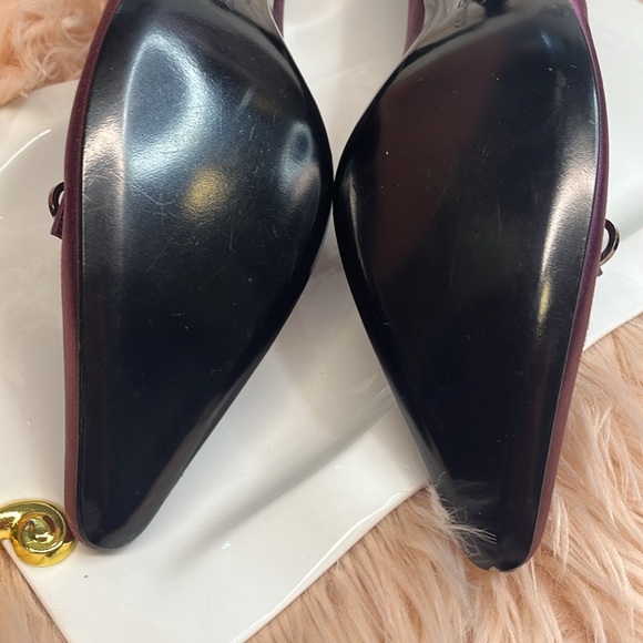 FERRAGAMO DARK PLUM SATIN HEEL - Picture 5 of 12